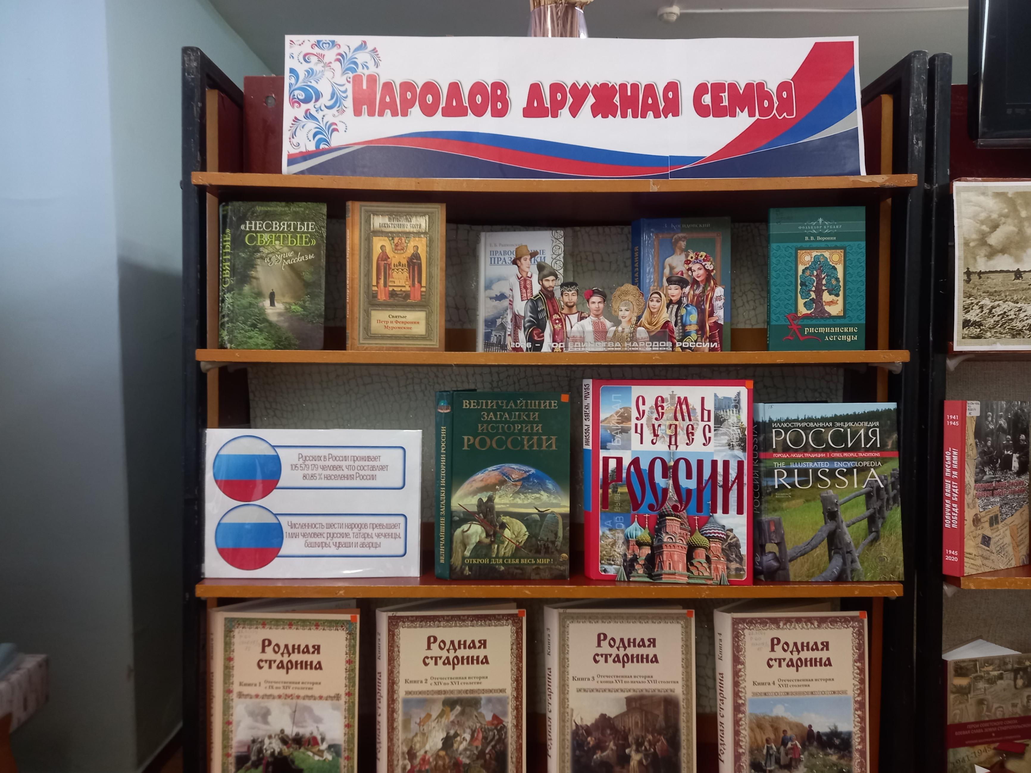 Книжная выставка «Народов дружная семья»